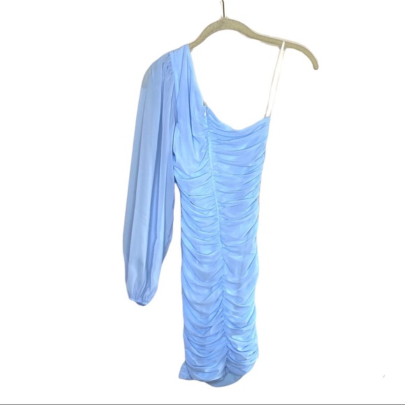 HELLO MOLLY PARTY IT UP ONE SLEEVE DRESS BLUE - Picture 6 of 8